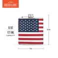 thumbnail image 4 of Foster & Rye American Flag Travel Metal Flask for Liquor, Whiskey Flask 6oz, 4 of 9