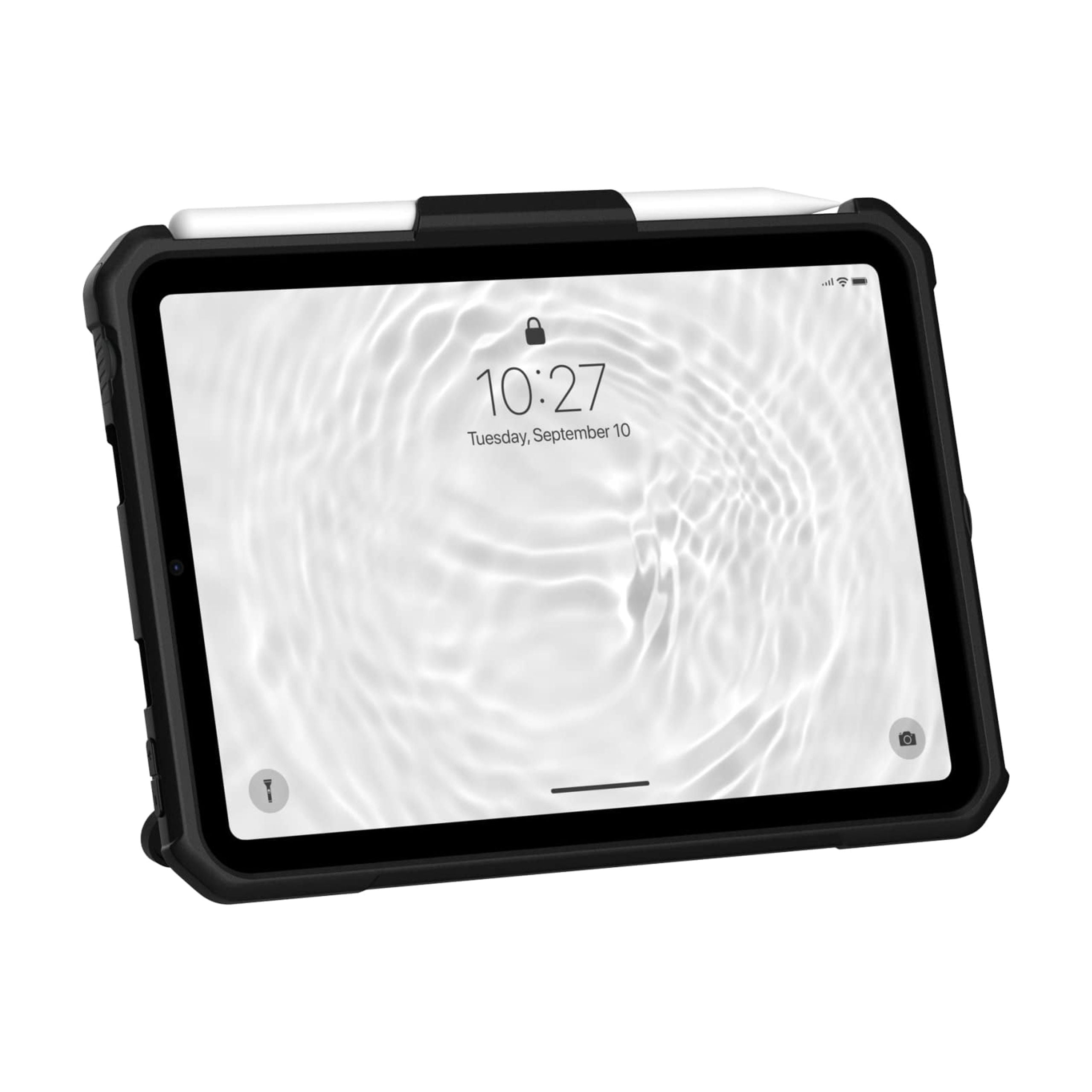 UAG iPad Mini A17 Pro Case (7th Gen, 2024) A2993 A2995 A2996 8.3" Scout w/ Hand Strap, Kickstand & Pencil Holder Rugged Impact-Resistant MIL-STD Protective Cover, Black