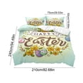 thumbnail image 3 of Happy Easter 3-Piece Bedding Set, Cartoon Rabbit & Egg Pattern Duvet Cover with 2 Pillowcases, Soft Fabric Holiday Decor, 3 of 6