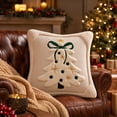 thumbnail image 5 of Christmas Pillow Covers, 18x18 Inch Christmas Embroidered Bow Tree Pillow Cover, Plush Tufted Christmas Tree Pillow Covers, Fall Decor Cute Festive Cushion Covers Durable, 5 of 6