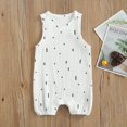 thumbnail image 3 of Été Bébé Garçons Filles Romper Sans Manches Cactus Impression Coton Lin Combinaisons Combinaisons Salopettes, 3 of 6