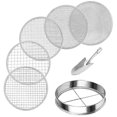 thumbnail image 1 of Soil Sifter Stainless Steel Riddle Sieve Set For Gardening With 5 Sizes 8in Diameter 1/3/6/9/12mm Interchangeable Meshes, 1 of 5