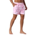 thumbnail image 4 of INSPIRE CHIC Mens Casual Vocation Drawstring Elastic Waist Tie Dye Hawaiian Board Shorts 28 Pink, 4 of 6