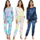 thumbnail image 2 of Pantalones de manga larga para mujer, traje con cordón, pijama teñido anudado, ropa de casa de otoño e invierno, 2 of 6