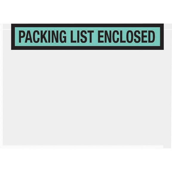 Box Partners "Packing List Enclosed" Envelopes 7" x 5 1/2" Green 1000/Case PL459