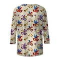 thumbnail image 5 of Ounisa Womens Funny Mardi Gras 3/4 Sleeve Sequins Shirts Tunics 2025 Trendy Holiday T-Shirts Carnival Clothes Sweatshirts, 5 of 8