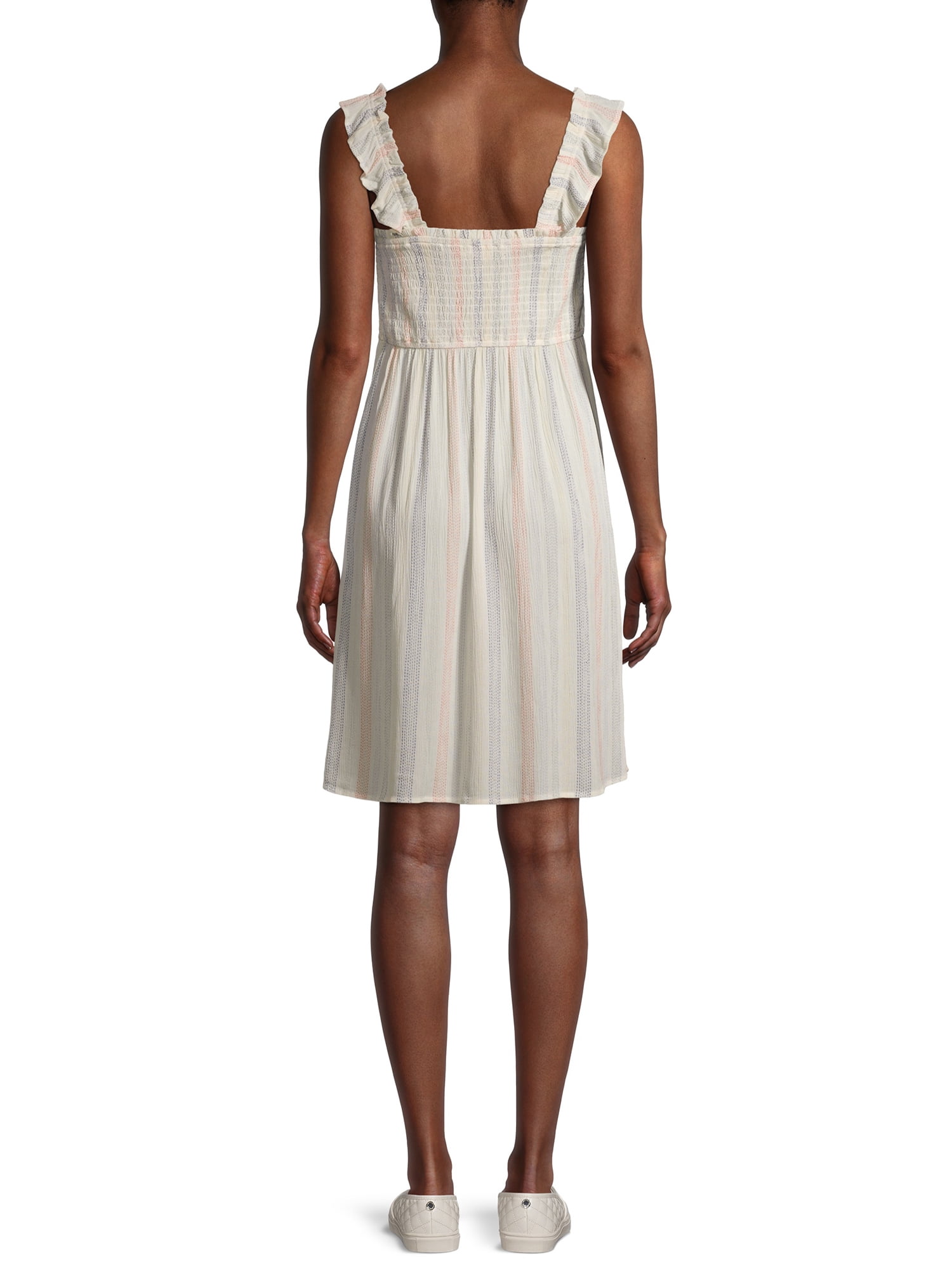 Wild Skye Women's Junior' Smocked Off the Shoulder T-Shirt Dress
