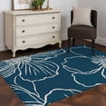 thumbnail image 3 of Teal Flowers Area Rugs 4'x6', Washable Small Throw Rugs for Office Bathroom, Spring Floral Botanical Modern Art Indoor Outdoor Rug Non-Slip Low Pile Carpet Runner Reversible Floor Mats, 3 of 8