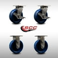 thumbnail image 2 of 6 Inch 316SS Solid Poly Caster Set with Roller Bearings 2 Brakes 2 Rigid SCC, 2 of 2