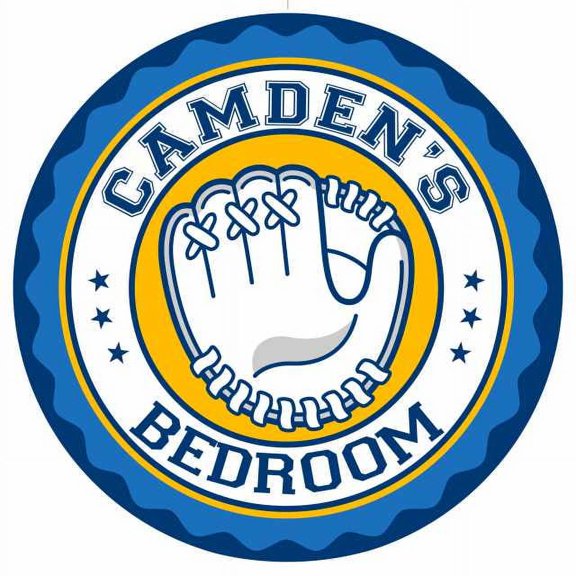 CAMDEN'S Baseball Glove Bedroom 14" Round Metal Sign Boys Room 100140029222