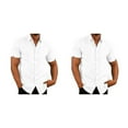 thumbnail image 1 of stanreset 1/2/3 Fête Randonnée Chemise Homme Simple Boutonnage Été Boutonnée Manches Courtes Polyester Mode Cadeau d'Anniversaire Blanc TTG 2 Pcs, 1 of 6