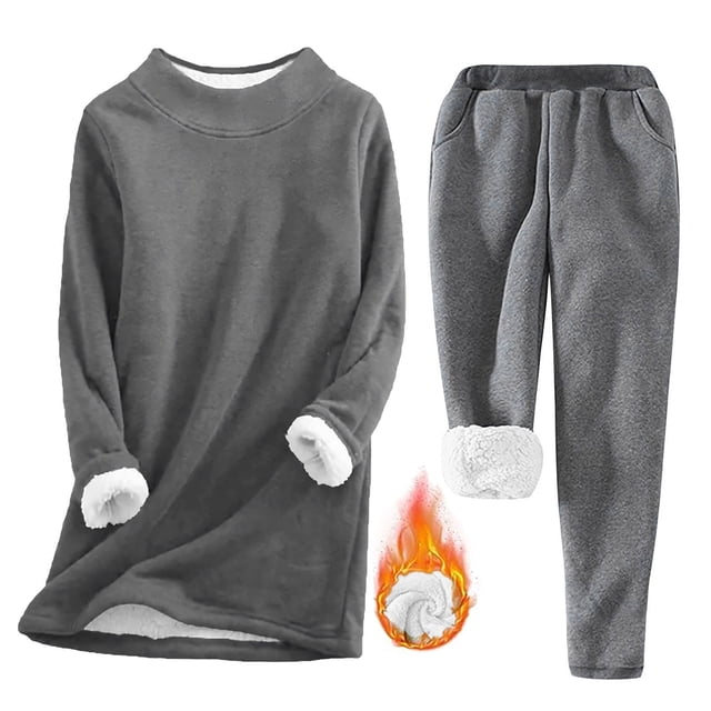 zanvin Ensemble 2 Pcs pour Femmes Automne Décontracté à Manches Longues avec Ensemble de Pyjama Jogger Lounge, Gris, TG