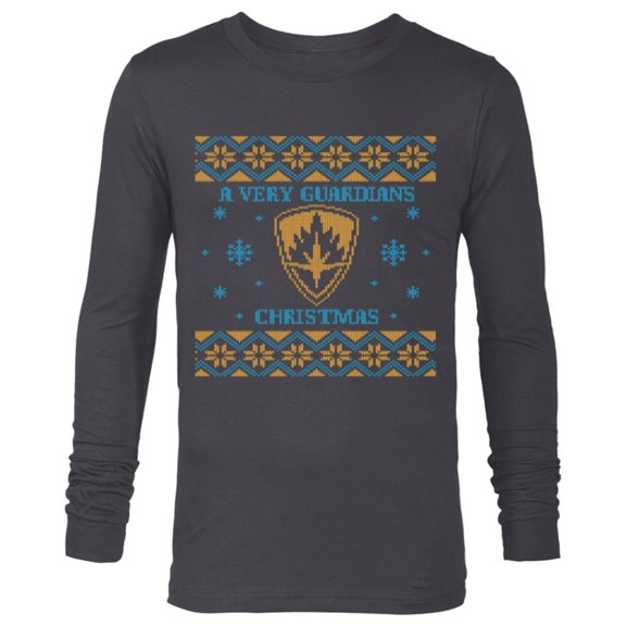 Marvel Guardians of the Galaxy Very Guardians Christmas - Long Sleeve T-Shirt for Men - Customized-Charcoal Heather