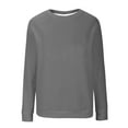 thumbnail image 5 of Qulqfy Women Ribbed Sweatshirts Crew Neck Long Sleeve Pullover Sweatshirts Plain Gray Fall Tops for Women M, 5 of 5