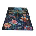 thumbnail image 2 of 12x16 inch Garden Yard Decor Dragonflies & Flowers Canvas Pictures,Family Garden Yard,Bathroom,Cafes Wall Decor Canvas Poster,For Dragonflies & Flowers Lovers Gift,Lounge,Cafes,Hotels Decor, 2 of 6