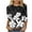 Black, variant on Women Fall Clothes Floral 3/4 Sleeve Round Neck Top Tees Tshirts Fall Blouse Fall Fashion Must Haves My Items
