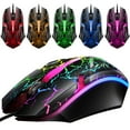 thumbnail image 1 of RGB Gaming Mouse Wired Programmable Ergonomic USB Mice with 4 Level DPI, 4 Color Backlit, 6 Buttons for Laptop PC Computer, High Precision PC Gaming Mice for Desktop, Windows, Mac, Gamer, Black, 1 of 8
