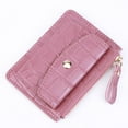 thumbnail image 3 of Women Simple Wallet Leather Keychain Small Card Bag Purse Holder (Beige), 3 of 7