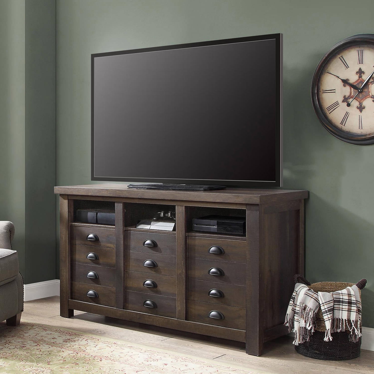 Better Homes And Gardens Tv Stands Entertainment Centers Better Homes And Gardens Granary Modern Farmhouse Printers Tv Cabinet Aged Brown Ash