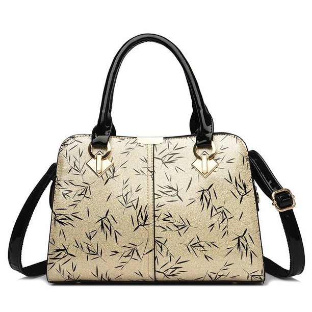 GEEK - Nuevo bolso de mano de charol para mujer, de diseñador, con lentejuelas bordadas, bandolera de hombro, bolso de mano tipo mensajero para mujer