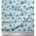 thumbnail image 1 of Soimoi polyester Crepe Fabric Leaves & Cosmos Floral Printed Craft Fabric by the Yard 52 Inch Wide, 1 of 3