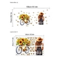 thumbnail image 4 of Adhesivo de pared con forma de girasol, bicicleta, niña, mariposas, PVC, 74 x 156 cm, 4 of 4