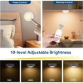 thumbnail image 3 of WWS-6 Pack Lumières LED à Rondelle Télécommande 16 Couleurs Changeables Lumières sous Armoire, Lumières à Piles Veilleuse avec Variateur & Tondeuse pour Placard Chambre Cuisine, Blanc, 3 of 4