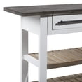 thumbnail image 6 of DecMode Farmhouse Wood Rectangular Console Table with Cedar Brown Shelves and Daisy White Finish, 71"W x 32"H, 6 of 18