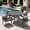 Gray Table-Gray Cushion, variant on DIFY 5PCS Outdoor Patio Dining Set 41" Round Table and 4 Rattan Chairs, Gray