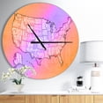 thumbnail image 2 of DesignArt United States Yellow Vintage Map Large Wall Clock, 2 of 2
