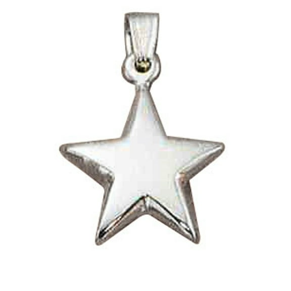 Sterling Silver 24" 1.2mm Box Chain 3D High Polished Star Pendant Necklace