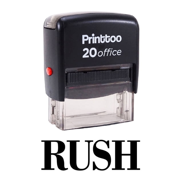 Printtoo RUSH Self Inking Rubber Stamp Office Stationary Stamp-Black