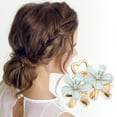 thumbnail image 3 of Unique Bargains 1 Pc Fashion Double Flower Hair Clips Hairdo Clip Blue, 3 of 5