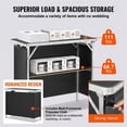 thumbnail image 2 of Folding Portable Bar Table, Tradeshow Podium Table with Carrying Case, Storage Shelf & Black Skirt for Indoor, Outdoor, Party, Picnic, Exhibition, 38.39" x 15.16" x 34.25", 2 of 5