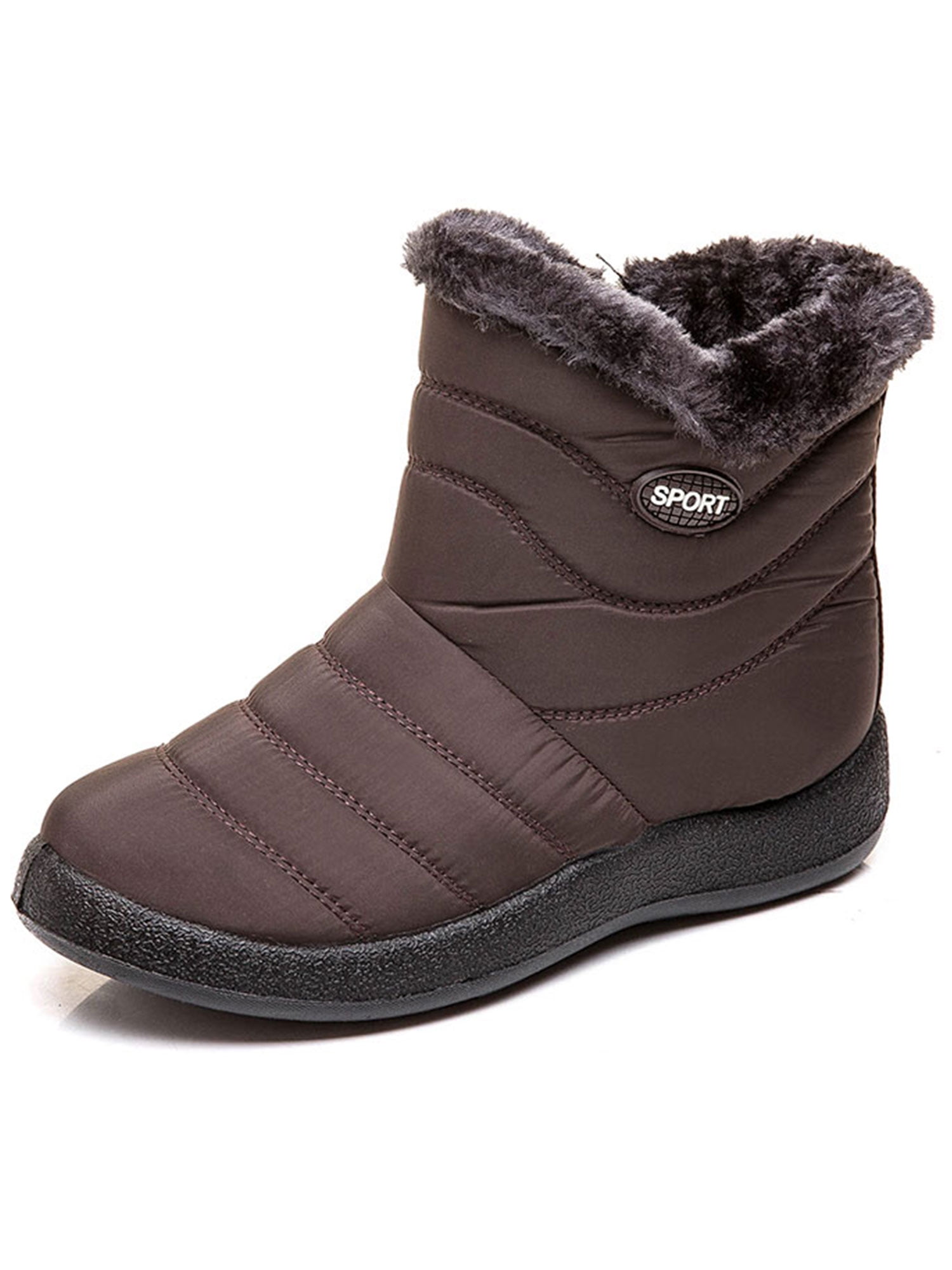 Details about   US Womne Slip On Winter Warm Ankle Boots Snow Booties Waterproof Fur Lined Shoes 