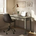 thumbnail image 1 of SIMPLIHOME Avalon SOLID WOOD Contemporary Modern 47 inch Wide Home Office Desk, Writing Table, Workstation, Study Table Furniture in Distressed Grey with 2 Drawerss, 1 of 5
