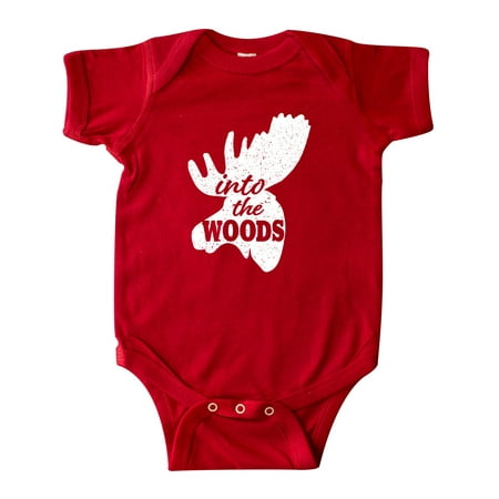 

Inktastic Moose Head Silhouette Into The Woods Gift Baby Boy or Baby Girl Bodysuit