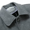 thumbnail image 4 of gbyLJF Men's Short Woolen Coat Thickened Long Sleeve Overcoat Fall and Winter Business Fashion Slim Fit Tops, 4 of 9