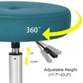thumbnail image 3 of Adeco  Adjustable Velvet Round Ottoman Swivel Vanity Stool Makeup Chair Teal, 3 of 7