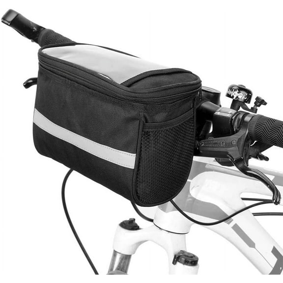 Heldig Bicycle Handlebar Bag Insulated Front Pocket Handlebar Bag Basket Pannier Cooler BagB