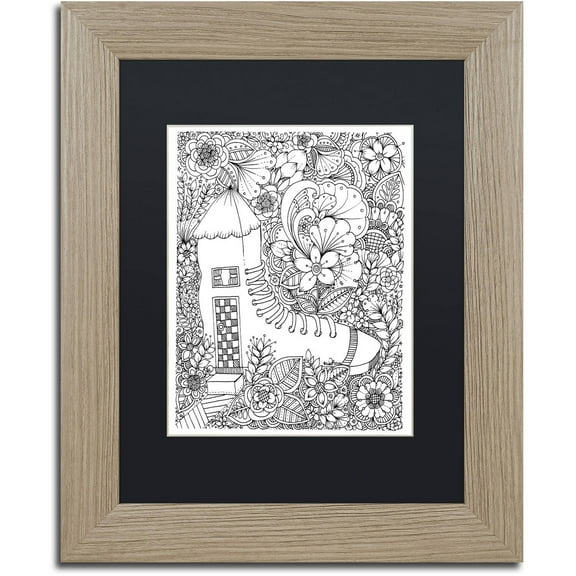 Trademark Fine Art "Shoe House" Canvas Art by KCDoodleArt Black Matte, Birch Frame