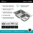 thumbnail image 2 of Kraus 33 Inch Topmount 60/40 Double Bowl 18 Gauge Stainless Steel Kitchen Sink with Noise Defend Sound proofing, 2 of 7