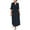 Navy, variant on Lindreshi Maxi Dresses for Women Long Sleeve Women's Fashion Turndown Collar Loose and Comfortable Long Sleeve Long Dress