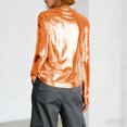 thumbnail image 7 of GEWSEY Metallic Tops for Women Long Sleeve Shimmer Disco Party T-Shirt Slim Going Out Club Sparkly Blouses Concert Outfit (Orange, M), 7 of 7