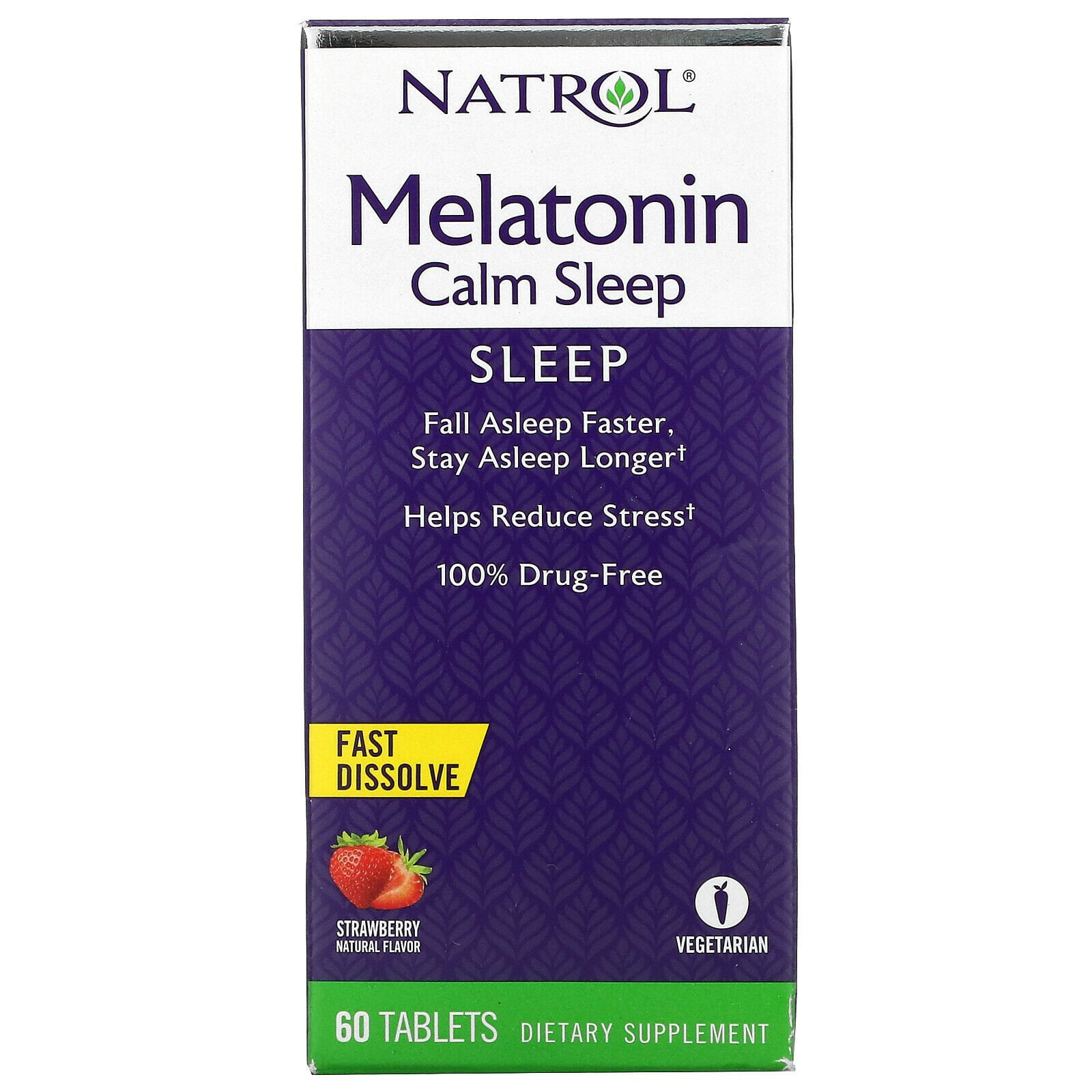 Natrol Melatonin Calm Sleep Aid, Natural Strawberry Flavor, 60 ct, 4-Pack