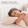 thumbnail image 4 of Comfy Cubs Toddler Pillow with Muslin Pillowcase, 13" x 18" - Microfiber Fill, Cream, 4 of 7