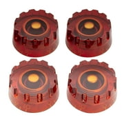 Musiclily Pro Inch Size Fine 24-Spline Knurled Guitar Knobs Tone Volume Speed Control Knobs for USA LP SG Style Electric Guitar, Amber (Set of 4)