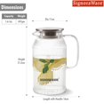 thumbnail image 2 of Jarra de vidrio borosilicato Signora Ware Magico de 1,6 litros con tapa de acero | Jarra grande con asa resistente para agua, zumos, té helado y leche (1600 ml, juego de 1, transparente | libre de BPA, 2 of 2