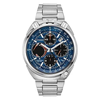 Power Reserve Indicator NWT Citizen Men's Eco-Drive Promaster Tsuno Chronograph Racer AV0070-57L Stainless Steel Bracelet with Blue, Black, Power Reserve Indicator Dial Watch ()