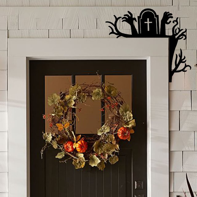 New Halloween Wooden Door Frame Decorations Bats Pumpkin Models Home Corner Must Have Atmosphere Create Unique Halloween Decorations.